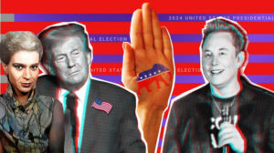 Mava Emyliù Fankù con Donald Trmp e Elon Musk